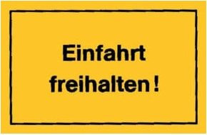 Verkehrsschild JÄGER Einfahrt freihalten in Gelb und Schwarz, Breite: 300 cm, Höhe: 200 cm - Bild 1