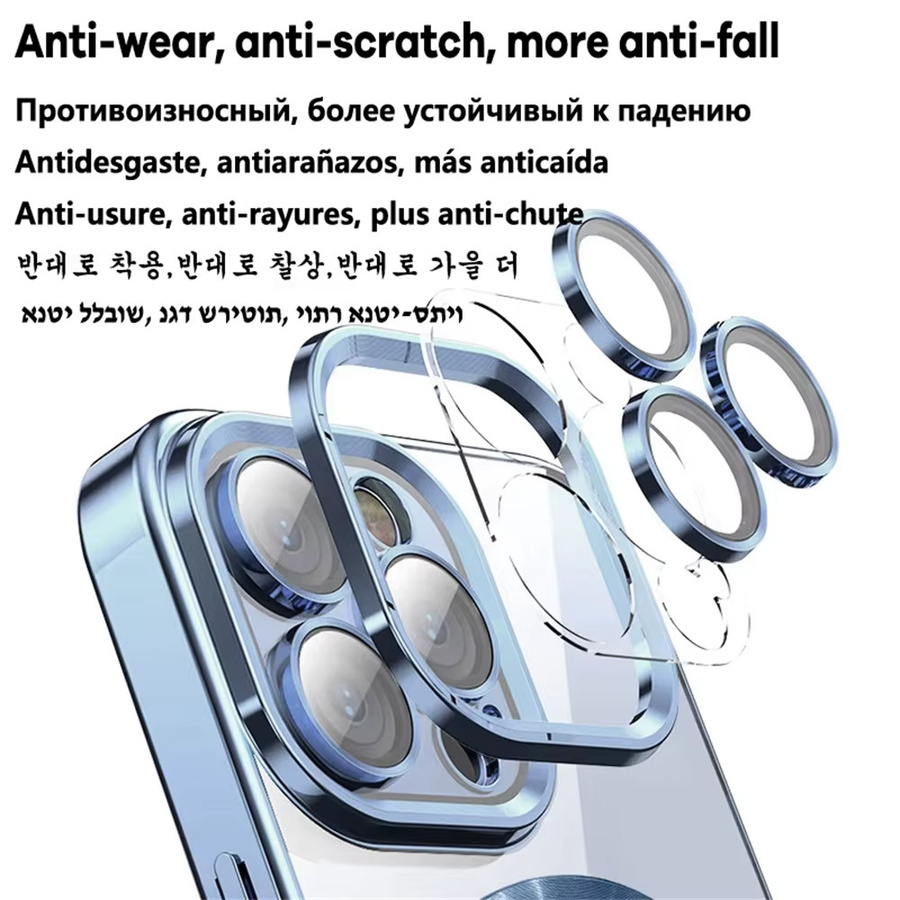 Magneta Case MagSafe kompatible Schutzhülle für Samsung Galaxy S25 Edge, S24 Ultra, S23 FE, S22 Plus und S21, transparent mit Metallringen und Glas-Kameraschutz - Bild 4