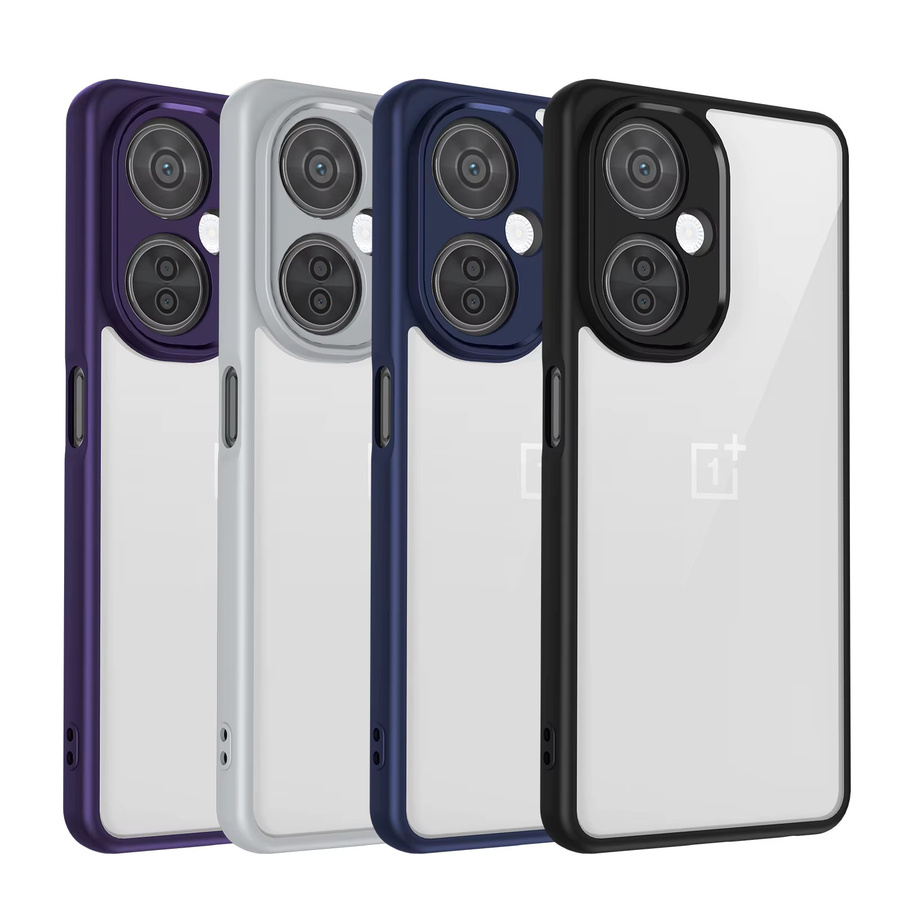 OnePlus Nord CE 3 Lite 5G Schutzhülle aus Silikon und Hartschale, stoßfest mit Luftkissen, transparent/grau - Bild 2