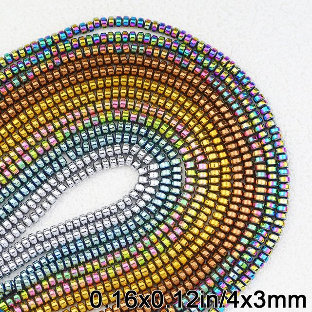 JHNBY Hämatit Naturstein Spacer Perlen, 4x3mm, 125 Stück - Bild 1