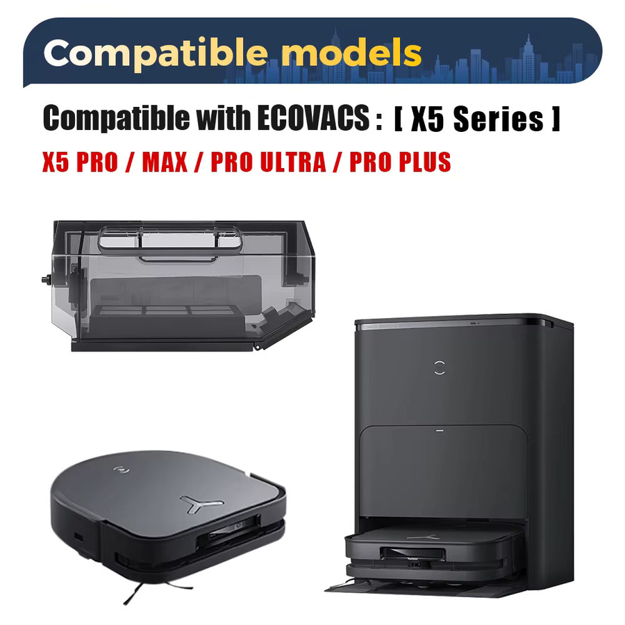 WINDNINJA Staubbox als Ersatzteil für Ecovacs Deebot X5, X5 Pro, X5 Omni, X5 Pro Omni, X5 Pro Plus und X5 Pro Ultra Staubsauger - Bild 2