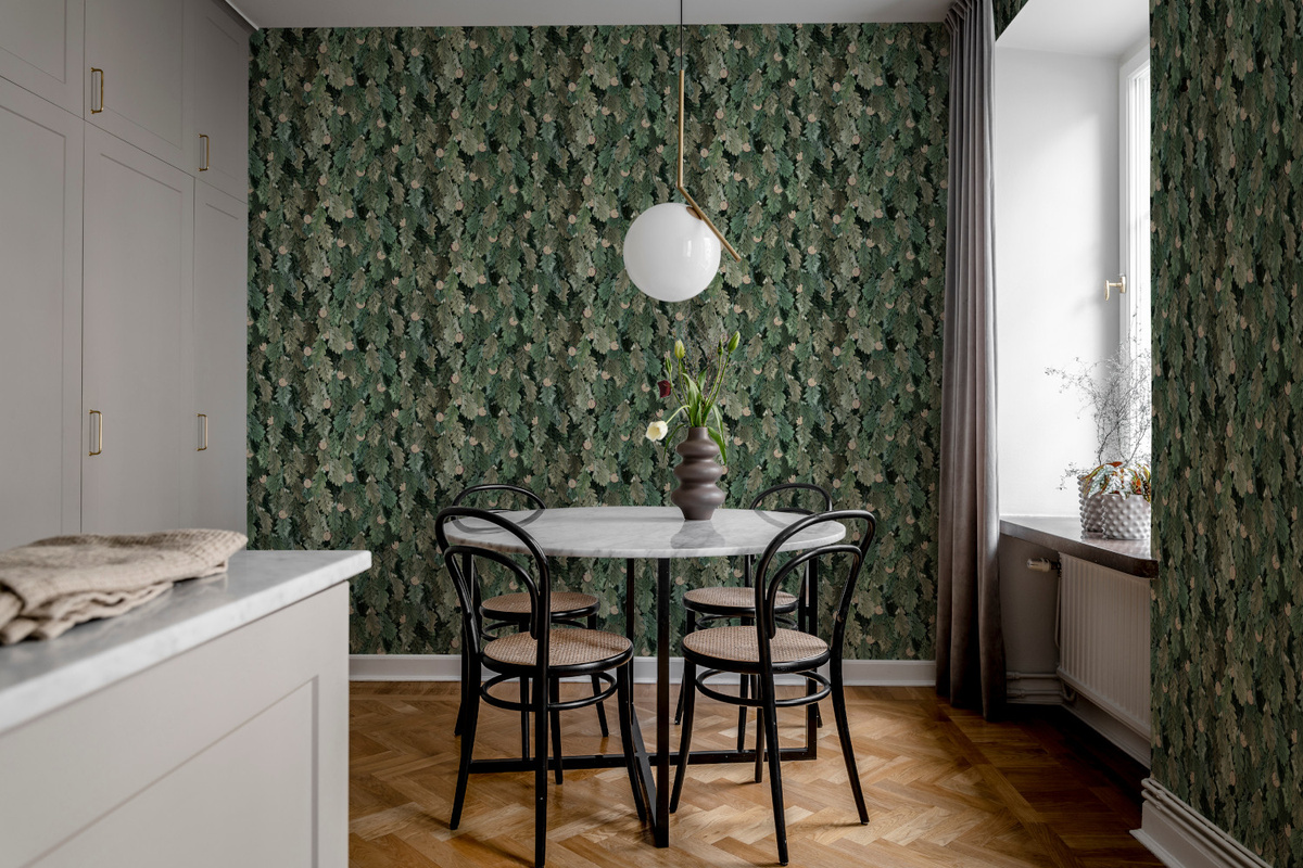 Rebel Walls Tapete No Time to Waste in Green mit floralem Art Nouveau Design aus Vlies - Bild 2