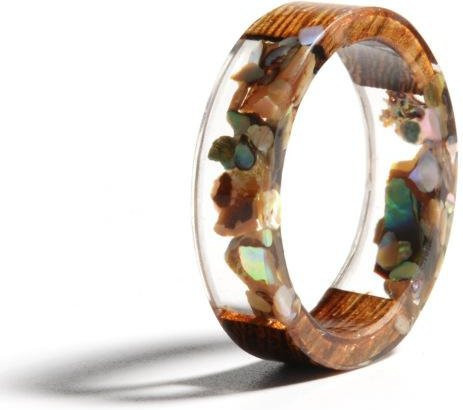 YIRAN Jewelry Ring, Holz-Harz, braun, Damen - Bild 1