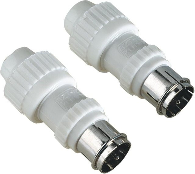 Hama F-Stecker für Schnellmontage, weiß, 2 Stück - Bild 1