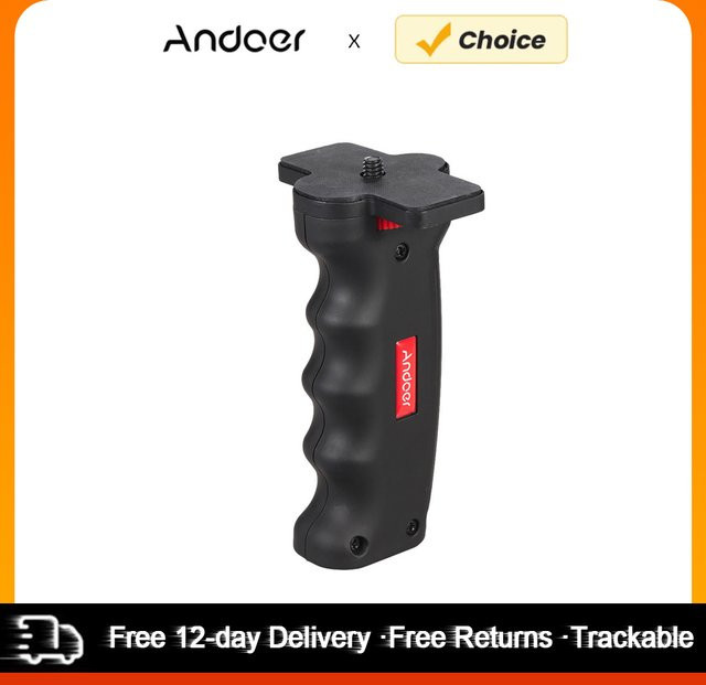 Andoer Mini-Universal-Handgriff als Handstabilisator in Schwarz mit 1/4 Zoll Schraubhalterung für Action-Kameras und DV-Kameras - Bild 1