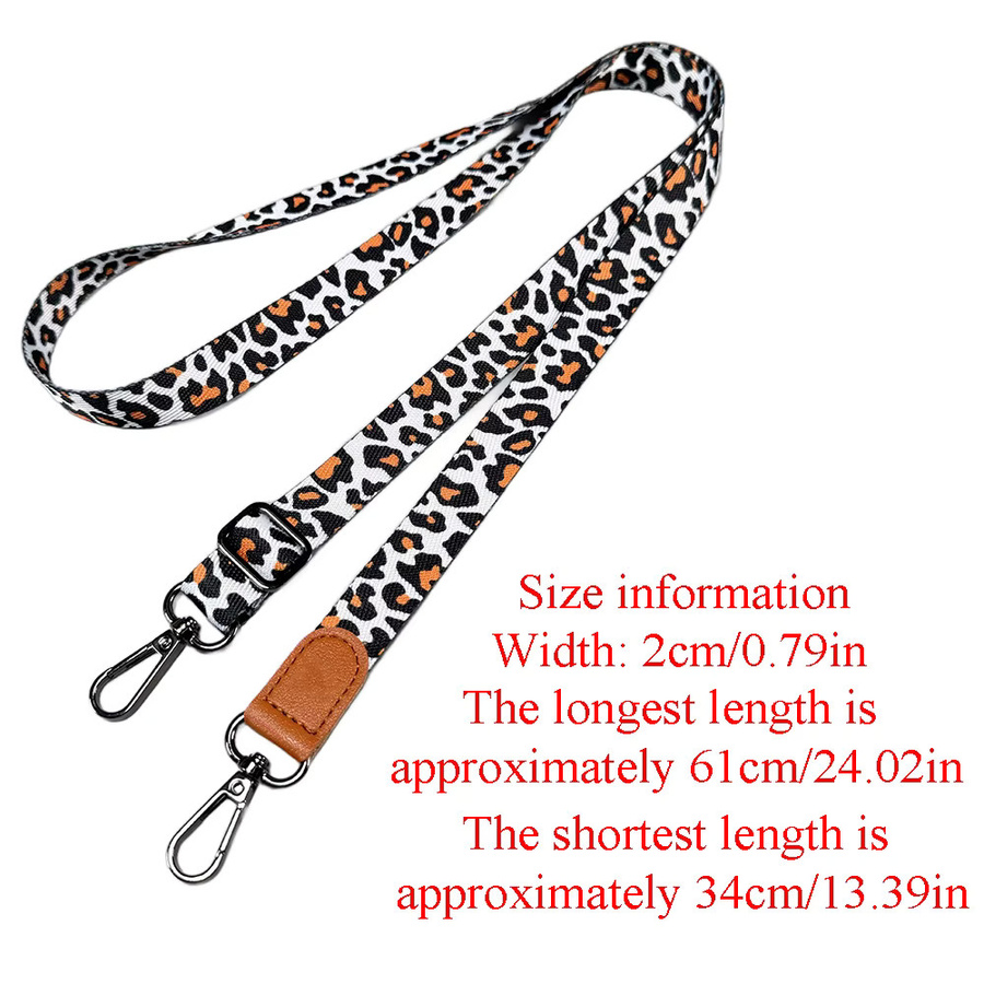 Verstellbares Handy-Umhängeband mit Leopardenmuster in Multicolour und Weiß, abnehmbarer Anti-Verlust-Handyhalter mit langem Seil und Universalclip - Bild 5