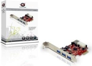 Conceptronic USB-Erweiterungskarte PCIe mit 4 USB-A Anschlüssen in Schwarz - Bild 1