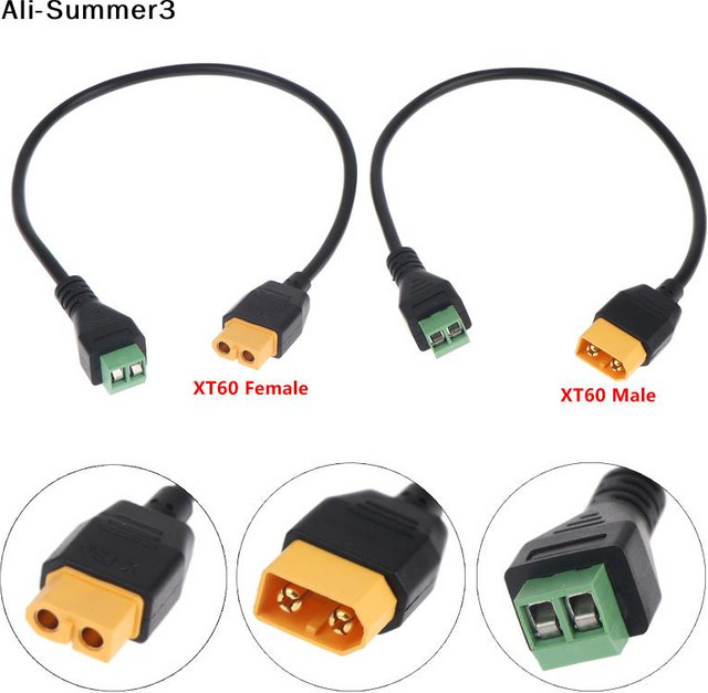 Vx3 2-poliger lötfreier Anschluss für XT60-Stecker und -Buchsen, schwarzes Ladekabel für UAV-Balance-Ladegeräte und Solarpanel-Geräte - Bild 1