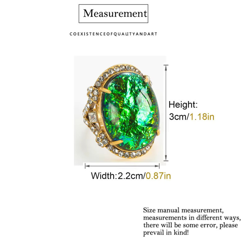 STALAIT Ring, Smaragdgrüner Opal, Gold, Damen, Vintage - Bild 4
