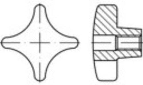TOOLCRAFT Kreuzgriffe 10mm aus Stahl, 10er Set, Durchmesser: 50 mm, Länge: 10 mm - Bild 1