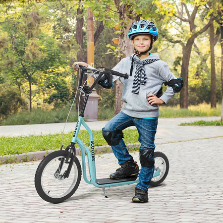 HOMCOM Kinderroller Scooter hellblau ab 5 jahre mit Luftreifen