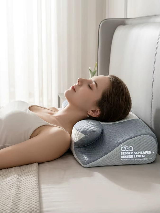 Ergonomisches IDEA Memory Foam Kopfkissen als Nackenstützkissen für Seitenschläfer, Rückenschläfer und Bauchschläfer - Bild 4