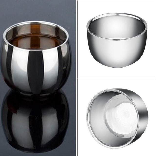 Isolierbecher aus Edelstahl in Silber, doppelwandig, 120 ml - Bild 1