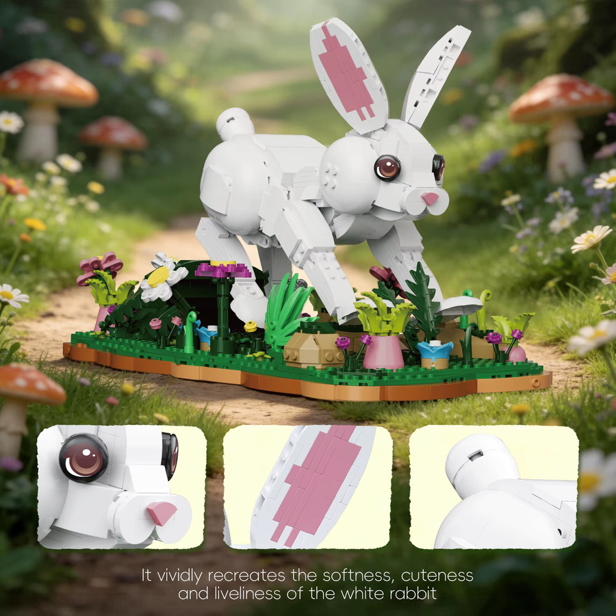 AMAZINGBLOKS Weißer Hase, Baukasten, 1232 Teile - Bild 3