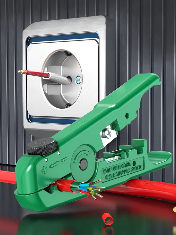 LAOA Mini Multifunktionaler Drahtabisolierer und Netzwerk-Abisolierer in Grün, Einstellbar für 3,2-9,5mm - Bild 6