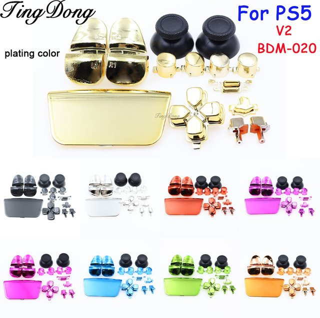 TingDong Controller Button Set für PS5 V 2,0 BDM-020 in Blau mit Joysticks, D-Pad und Auslösern - Bild 1