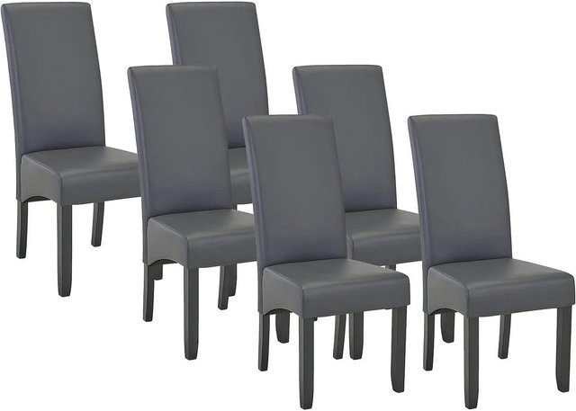 Vente-unique Stuhl Rovigo in Grau aus Kunstleder mit Kaltschaum-Polsterung, Höhe: 107 cm, Breite: 47 cm, Tiefe: 63 cm - Bild 1