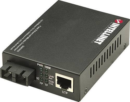 Intellinet 506502 Fast Ethernet Medienkonverter SC Duplex Multi-Mode 1310 nm Schwarz - Bild 1