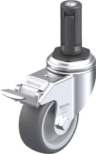 Blickle LKRA-PATH 80G-11-FI-ER13 Lenkrolle mit Feststeller, Rad-Durchmesser: 80 mm, Tragfähigkeit: 120 kg, Farbe: Grau/Silber - Bild 1
