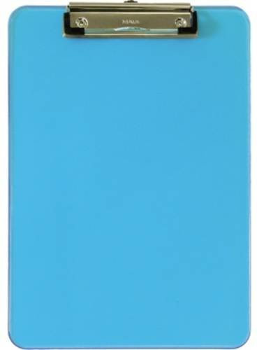 Maul Klemmbrett MAULneon DIN A4 aus Kunststoff in Blau transparent B: 22,6 cm, H: 31,8 cm, T: 1,5 cm - Bild 1