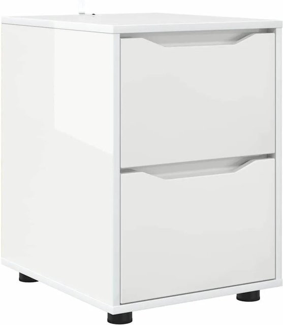 vidaXL Aufbewahrungsschrank in Hochglanz Weiß mit minimalistischem Design, B/T/H: 40 x 48 x 57 cm - Bild 1