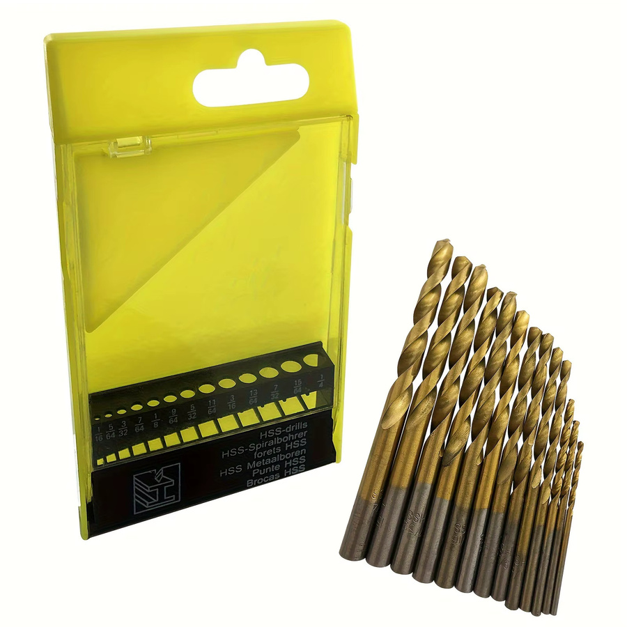 MacWork 13-teiliges HSS Titan-Spiralbohrer Set für Metall, Stahl, Kunststoff und Holz mit 1/4 bis 3/8 Zoll - Bild 3