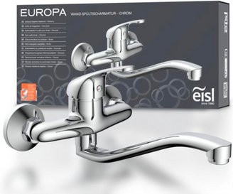 Eisl EUROPA Wand-Spültischarmatur mit Einhebelmischer in Chrom, silberfarben - Bild 2