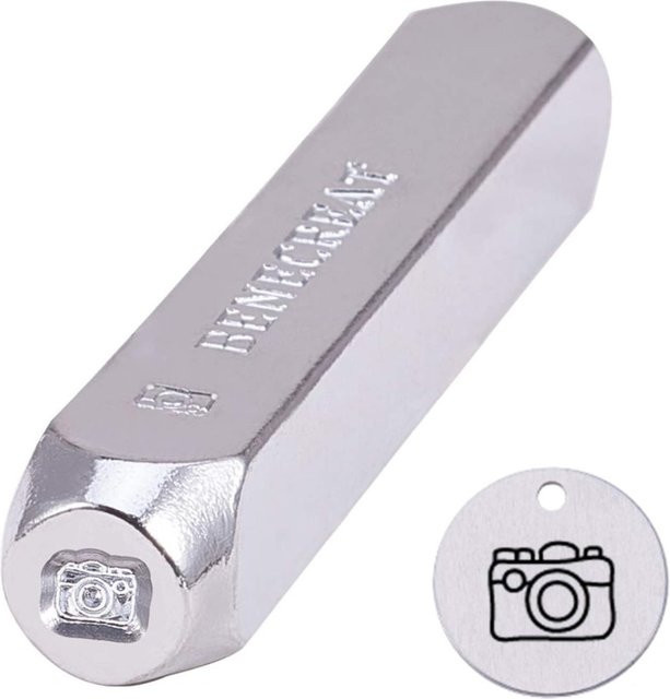 Design Stempel Stanzstempel aus galvanisiertem Hartkohlenstoffstahl in Silber für Metall, Schmuck, Leder und Holz - Bild 1