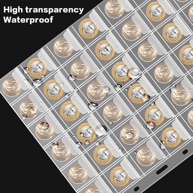 Transparente Münztasche aus Kunststoff mit 9 oder 3 Löchern als Einsätze und Hüllen für Münzsammlungen und Binder-Protektoren in Silber - Bild 1