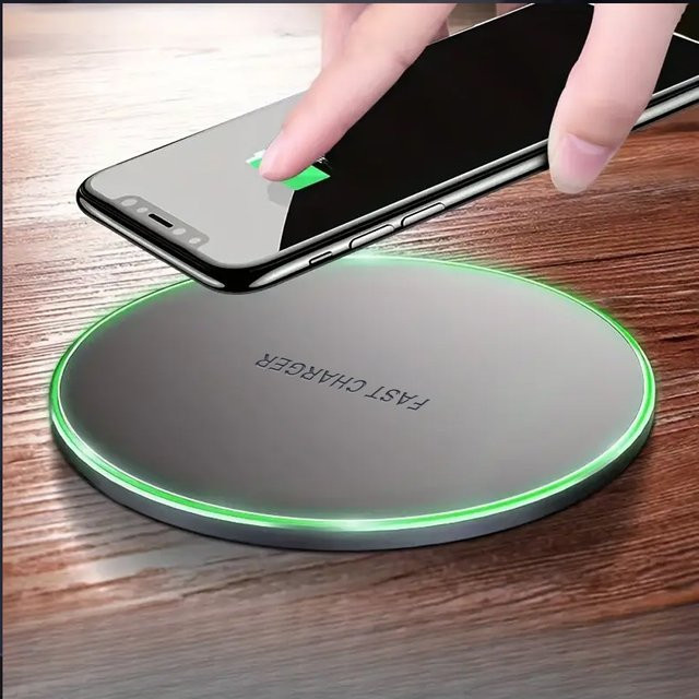 KEPHE 15W Schnelles Kabelloses Ladegerät Schwarz für iPhone und Samsung Xiaomi Huawei USB-Induktionsladung - Bild 1