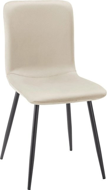 Bessagi Home Stuhl Elif Beige Samt Gepolstert Modern - Bild 1