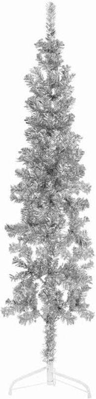 Vidaxl Künstlicher Halb-Weihnachtsbaum in Silber, 150 cm Höhe, freistehend - Bild 1