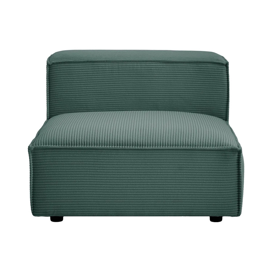 Vente-unique Sessel Ruzolo mit gerader Rückenlehne in Grün aus Cord-Samt, Breite: 90 cm - Bild 2