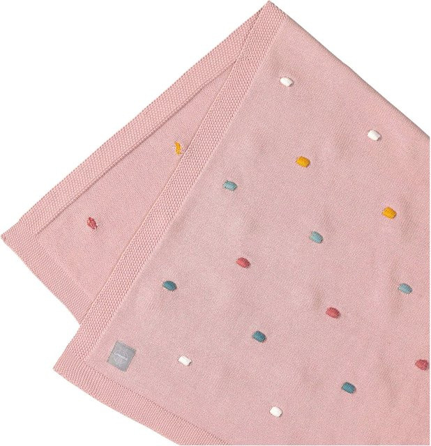 Lässig Babydecke Dots aus Bio-Baumwolle, pink/mehrfarbig, B/B: 80 x 110 cm - Bild 1