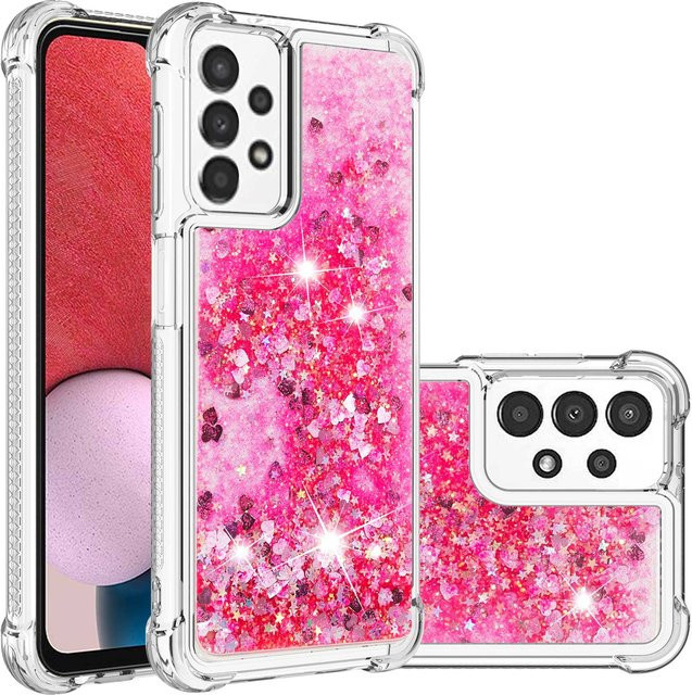 Glitzer Flüssigsand Handyhülle für Samsung Galaxy A-Serie in Pink und Transparent - Bild 1