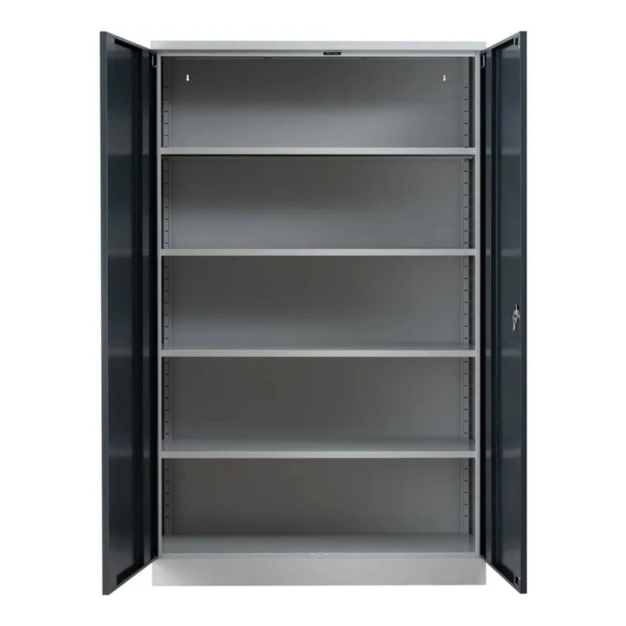 PROREGAL Stahlschrank Bee mit 4 Fachböden in Grau und Anthrazit, H x B x T: 195 x 120 x 42 cm - Bild 2
