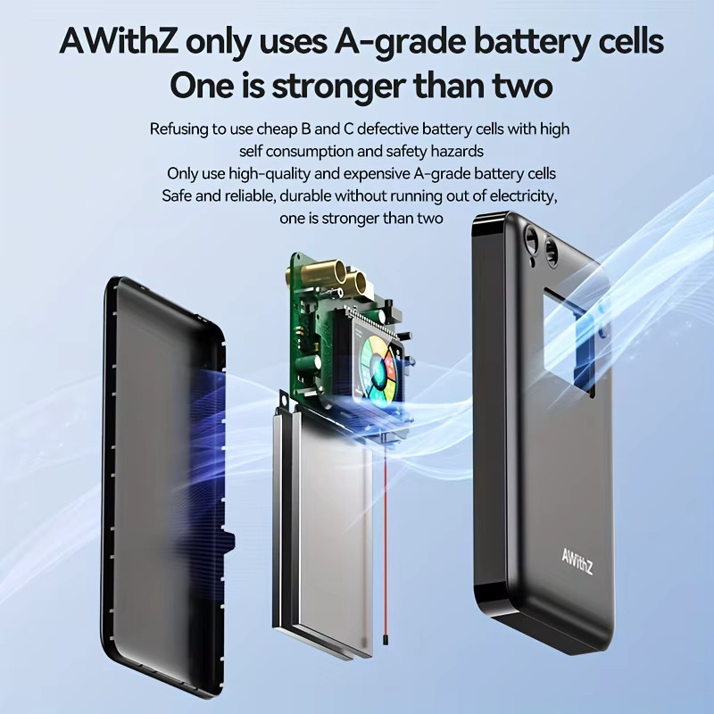 Awithz U3 Tragbares Akku-Punktschweißgerät in Schwarz für 18650 Lithium-Akkus mit 7500 mAh Kapazität und 0,35 mm Schweißbar - Bild 3