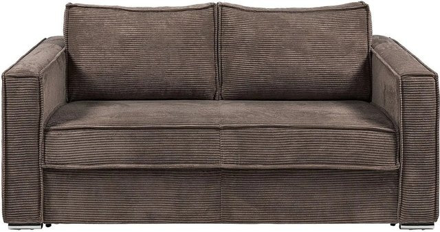 Schlafsofa Loreto Vente-unique Braun mit Polsterung und Schaumstofffüllung, Breite: 195 cm - Bild 1