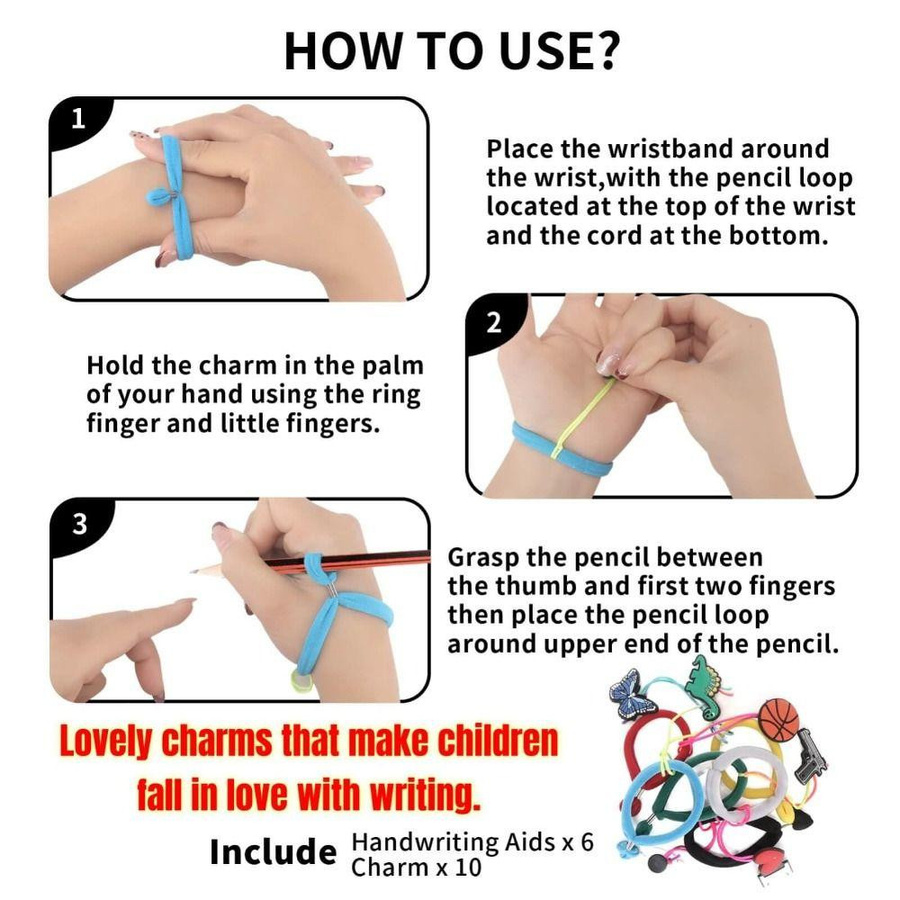 6 Stück ergonomische Bleistiftgriffe von TolTales in Cartoon-Form, weiche Schreibhilfe für Kinder in Mehrfarbig - Bild 3