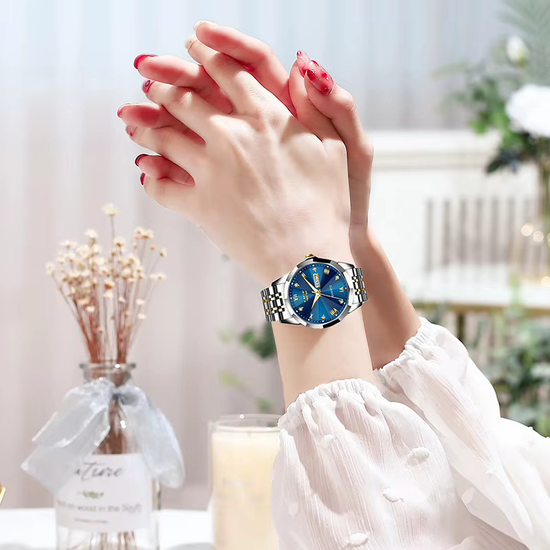 Lige Armbanduhr, Quarz, Edelstahl, Blau, Damen - Bild 5