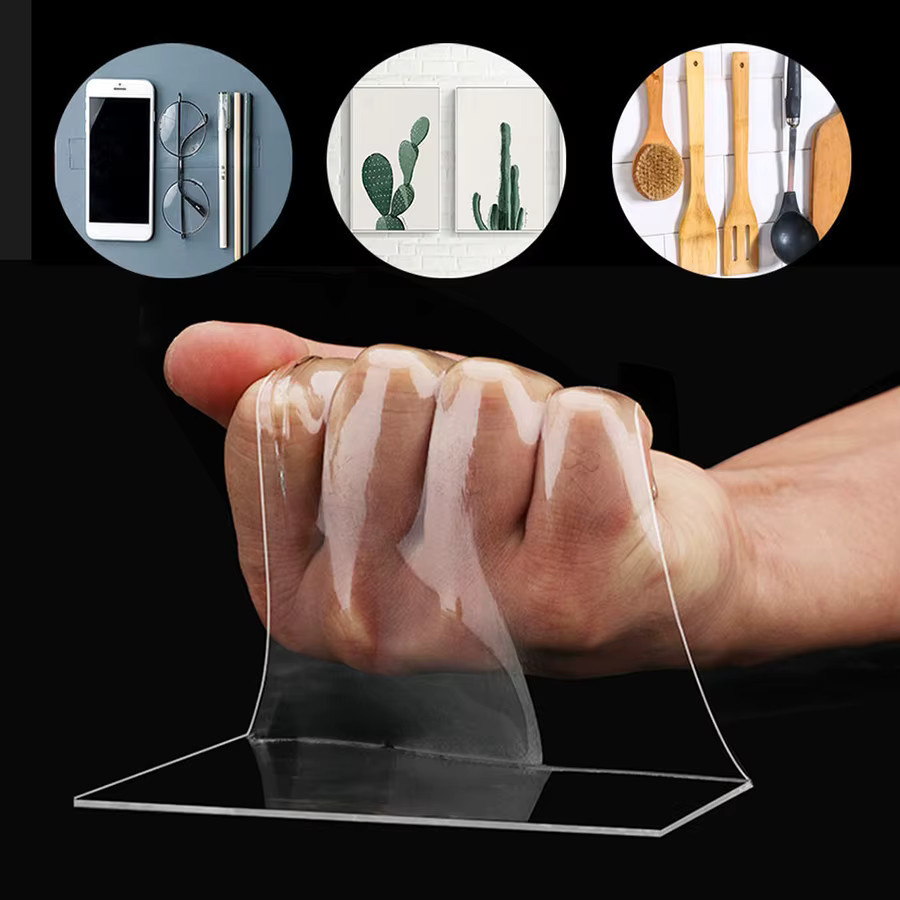 Doppelseitiges Nano-Klebeband transparent 2 mm dick, wiederverwendbar und wasserdicht - Bild 3