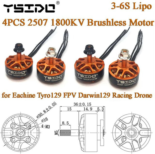 Ysido Bürstenloser Motor 1800kv 5mm Welle für RC Drohne - Bild 1