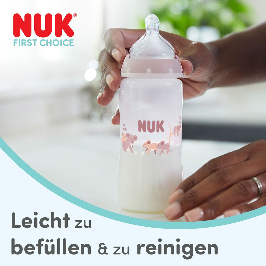 NUK First Choice Plus PP-Babyflaschen 3er Pack mit Silikon-Sauger, Temperature Control, Farbe Wal, 300 ml - Bild 4