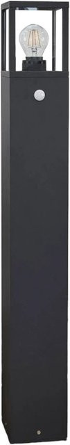 Lucande Außenleuchte Klemens in Schwarz aus Aluminium mit Bewegungsmelder, modern und eckig, E27, IP54 - Bild 1