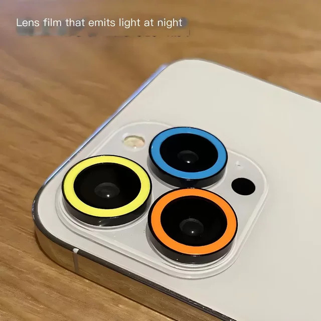 Leuchtende Keramik Kamera Schutzfolie für Apple iPhone 16 15 Pro Max 15 16 Plus Objektivring aus gehärtetem Glas in Multicolour - Bild 1