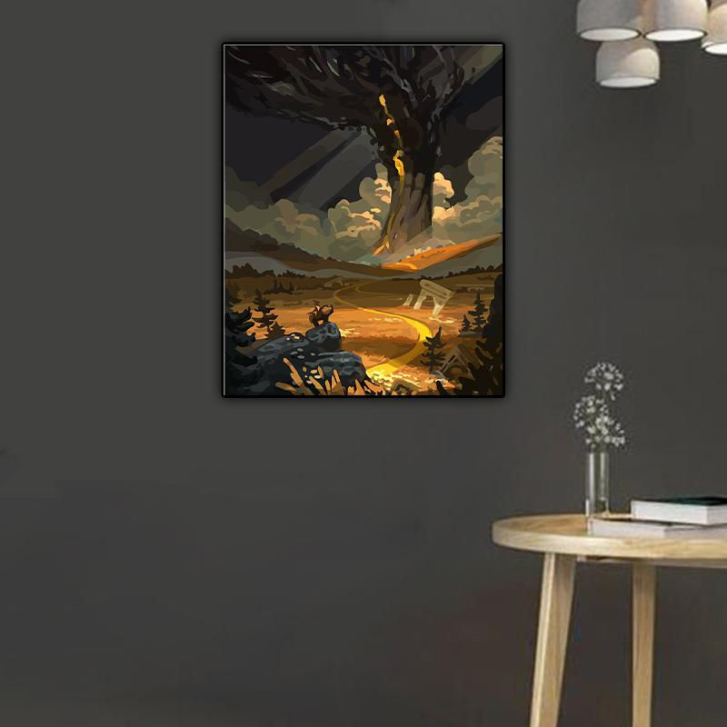 FIYO Malen nach Zahlen Set Herbstlandschaft auf Leinwand, mehrfarbig, B/H: 40 x 50 cm, rahmenlos - Bild 8