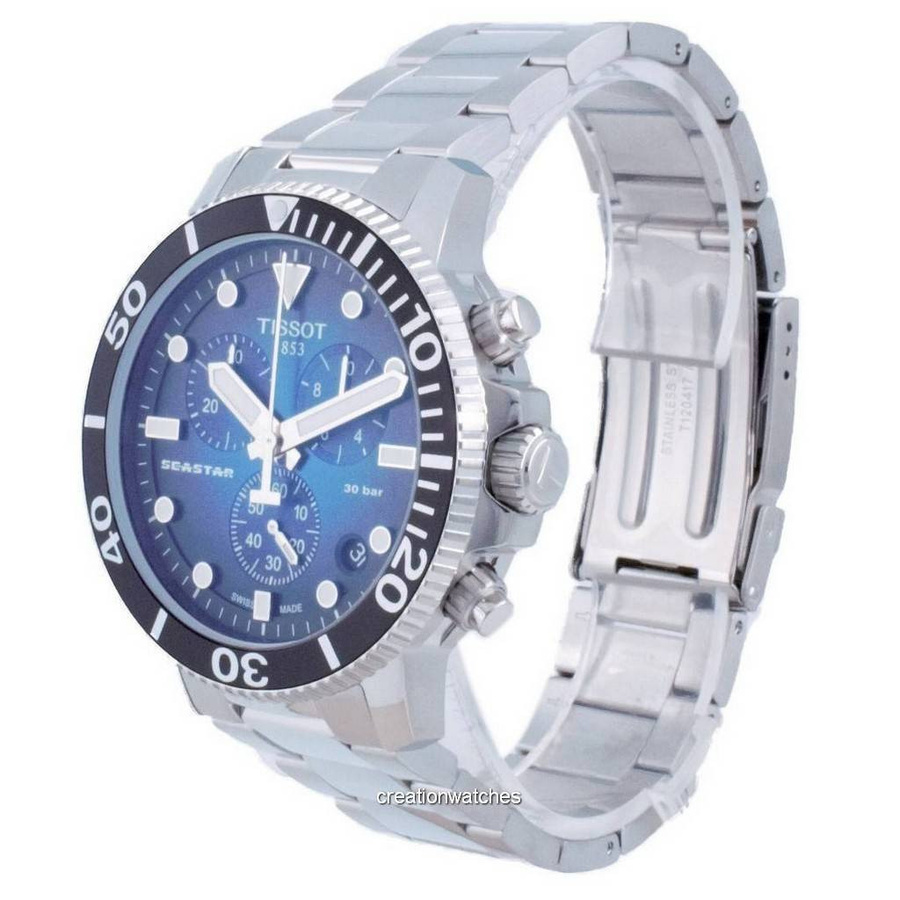Tissot Chronograph Seastar 1000, Quarz, Edelstahl, Blau, 46 mm, Herren - Bild 2