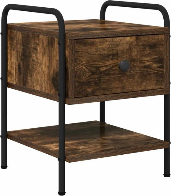 vidaXL Nachttisch aus Holzwerkstoff in Geräucherte Eiche, modern, B/T/H: 35 x 36,5 x 47 cm - Bild 1