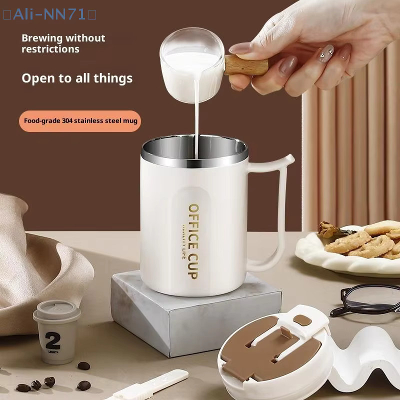 JETTING Kaffeetasse aus doppelwandigem Edelstahl 304 mit Löffel, thermisch isoliert, Silber und Weiß - Bild 4