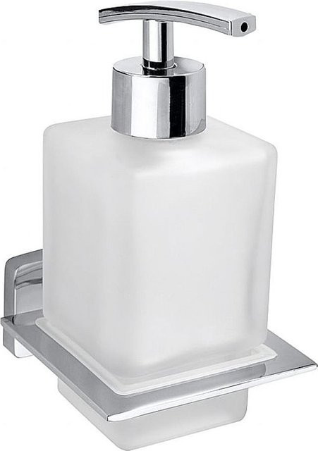 Brillantbad BIKI Glasseifenpender Wandmontage Chrom poliert und Weiß, Fassungsvermögen: 250 ml, B/T/H: 7,7 x 15,0 x 10,0 cm - Bild 1
